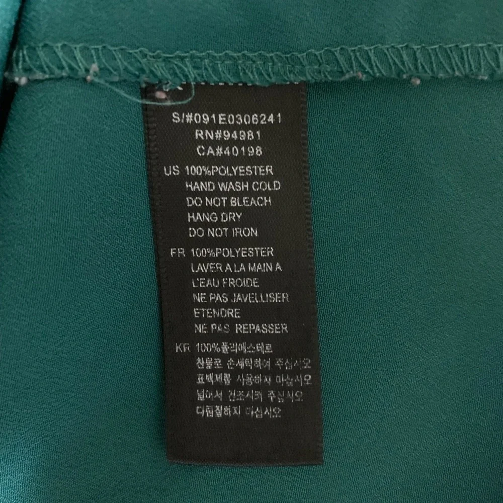 21 Green Ruffle Blouse Sz Small - Picture 4 of 4